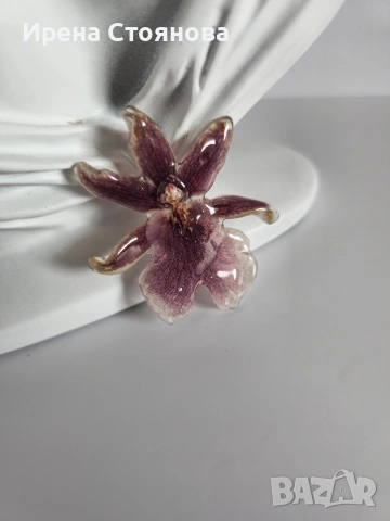 Брошки с естествен цвят на орхидея. , снимка 2 - Други - 53738187