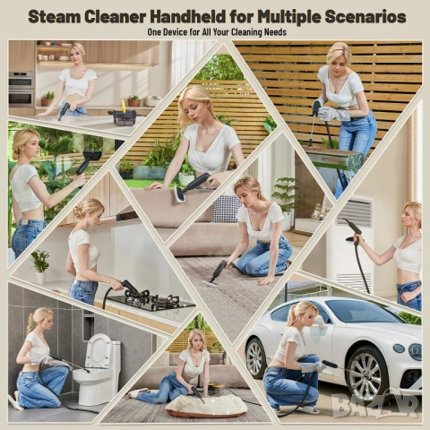 Парочистачка G1 1600W – професионално почистване с пара 15 аксесоара [НОВА] мощна парочистачка с бър, снимка 3 - Парочистачки и Водоструйки - 54094000