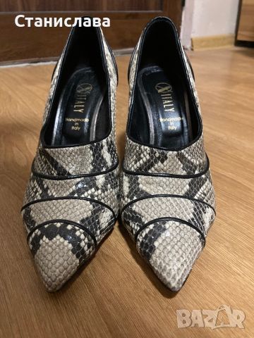 OxItaly обувки с ток, естествена кожа 38 и 1/2, снимка 2 - Дамски обувки на ток - 45371632