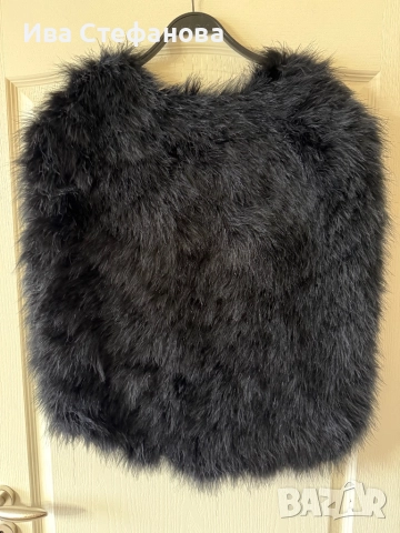 Естествен косъм черна наметка болеро за повод парти коктейл официална one size размер , снимка 3 - Сака - 52794975