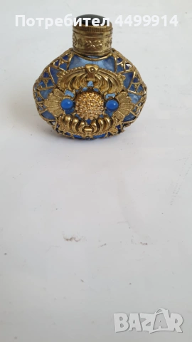Старо стъклено шишенце за парфюм с обков и камъни, снимка 8 - Антикварни и старинни предмети - 53765621