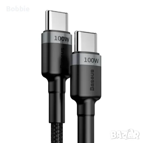 Кабел USB-C към Type-C BASEUS Cafule – 100W, 2m, 5A, Super Fast charge, снимка 3 - USB кабели - 48139991