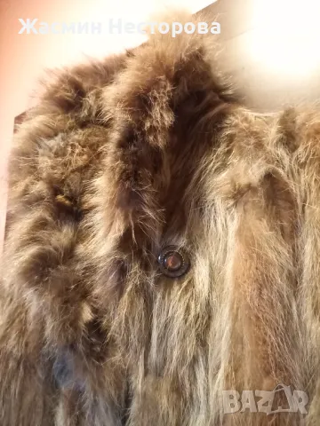 Дълго дамско кожено палто с естествен косъм от нутрия, снимка 4 - Палта, манта - 49125277