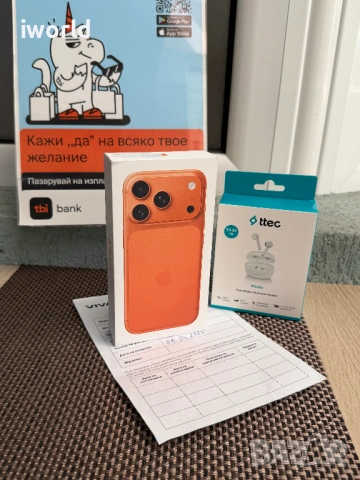 НОВ❗️24М ГАРАНЦИЯ❗️ iPhone 17 Pro ❗️Лизинг от 48€/мес ❗️Cosmic Orange  256Gb⚠️+ безжични слушалки! , снимка 3 - Apple iPhone - 54202069
