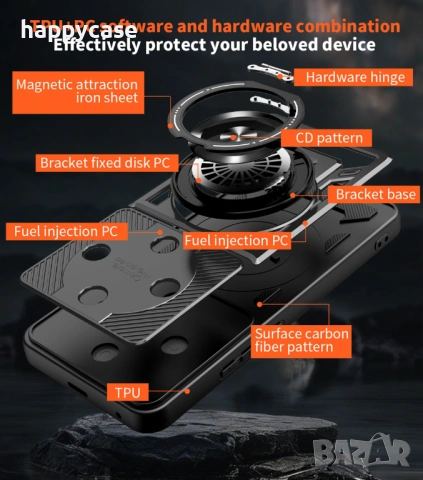 Xiaomi Redmi Note 15 Pro 5G / 15 Pro+ / RUGGED MAGSAFE Удароустойчив кейс калъф гръб с пръстен, снимка 4 - Калъфи, кейсове - 53605952