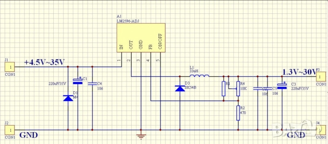 DC-DC понижаващ регулируем стабилизатор на напрежение 1.5V–35V | LM2596 | До 3A с радиатор, снимка 2 - Други стоки за дома - 52062577