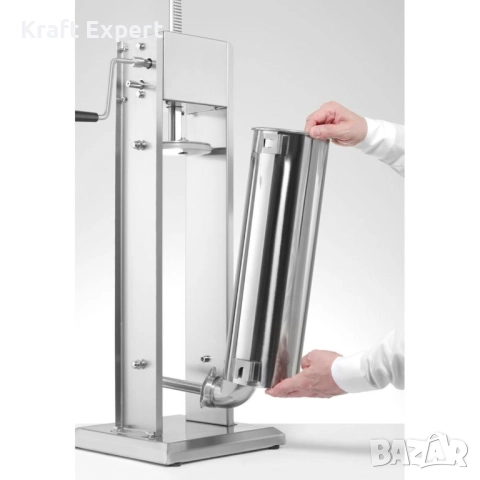 Пълначка за месо 7 литра от неръждаема стомана | Професионална вертикална машина за колбаси, снимка 6 - Други инструменти - 52303790