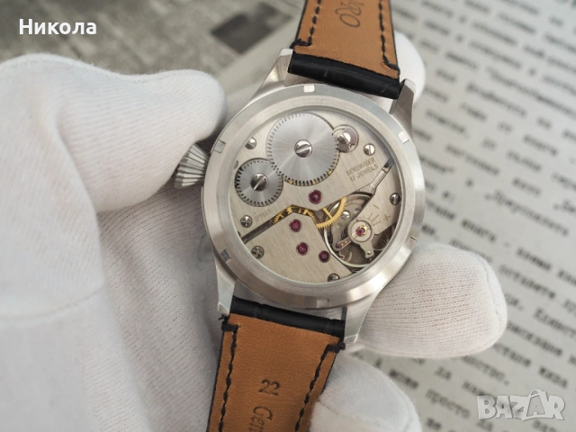 Ръчен часовник  ЕТА 6498 с дамасков циферблат , снимка 2 - Мъжки - 54077236