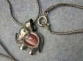 Колие СРЕБЪРНО СЛОНЧЕ АРТ Медальон За ЩАСТИЕ с Шлифовано РОЗОВО КОТЕШКО ОКО и Нежна СРЕБЪРНА Верижка, снимка 5