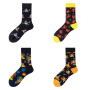 Мъжки чорапи със забавен модел от 3 чифта, 4цвята 