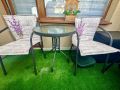 Градински ратанов комплкт с три стола с възглавници и маса, снимка 5