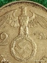 Сребърна монета 2 райхсмарки 1938г. Германия Трети Райх с Свастика за КОЛЕКЦИОНЕРИ 39293, снимка 3