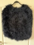 Естествен косъм черна наметка болеро за повод парти коктейл официална one size размер , снимка 3