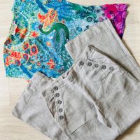 Ленен панталон H&M и цветна блуза Sidecar, снимка 9 - Панталони - 45452908