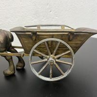 Голям бронзов кон с каруца / каляска. №5276, снимка 3 - Антикварни и старинни предмети - 45091185