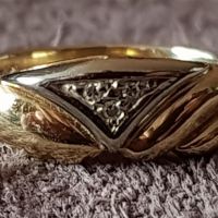 Стилен пръстен ЗЛАТЕН 14 карата диаманти БРИЛЯНТИ злато, снимка 6 - Пръстени - 45596792