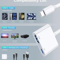 Нов 4K HDMI USB C Адаптер, Съвместим с MacBook iPhone Samsung Хъб, снимка 2 - Друга електроника - 45538196