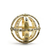 Сферично зодиакално колие - пръстен, различни размери / Материал на изработка: висококачествени мате, снимка 2 - Колиета, медальони, синджири - 45687243