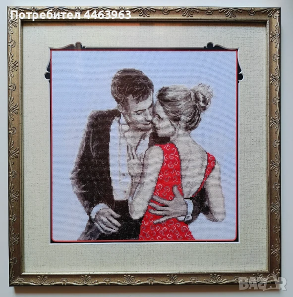 гоблен ,,Флирт ", 30/30 см, снимка 1