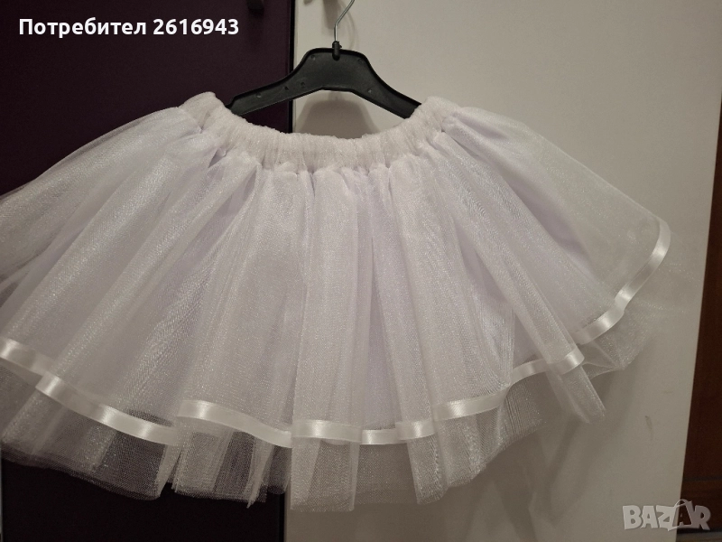 Детска пола от тюл , тип пачка , снежинка, снимка 1