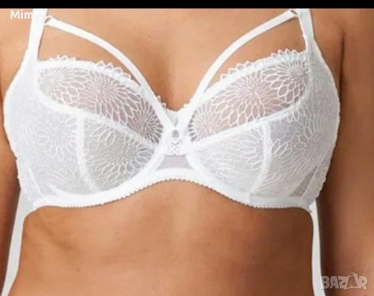 Prima Donna 85 E Снежно бял дантелен сутиен , снимка 1