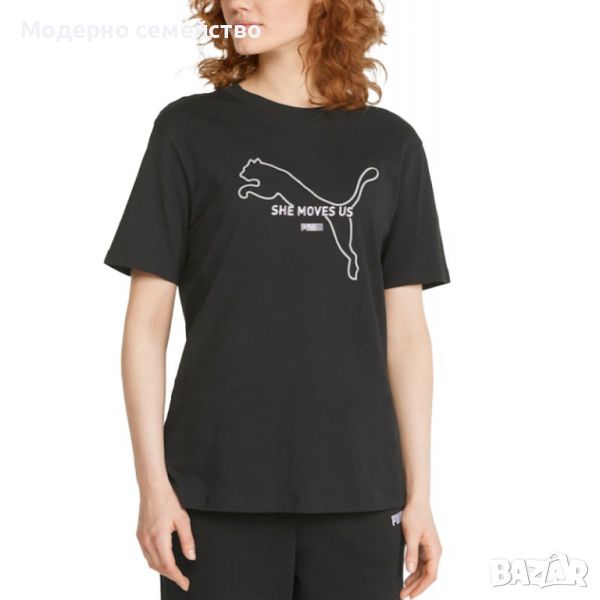 Дамска тениска puma her graphic tee black, снимка 1