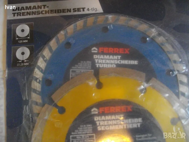 ф125мм НОВ АВСТРИЙСКИ ДИАМАНТЕН ДИСК ДИАМАНТИНА FERREX ЗА РЯЗАНЕ НА КАМЪК ТУХЛИ КЕРЕМИДИ КЛИНКЕР , снимка 1