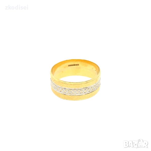 Златен пръстен брачна халка 3,81гр. размер:58 14кр. проба:585 модел:4652-1, снимка 1