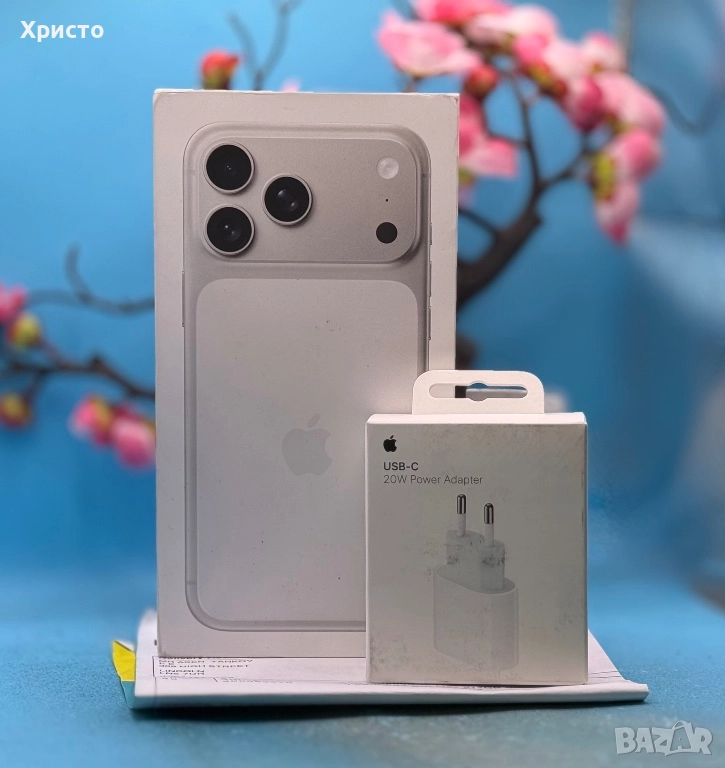 НОВ!!! Apple iPhone 17 Pro Max, 512GB, 5G, Silver + подарък оригинален адаптер Apple , снимка 1