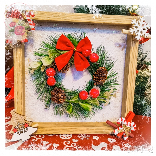 Малка коледна рамка с късмети , снимка 1