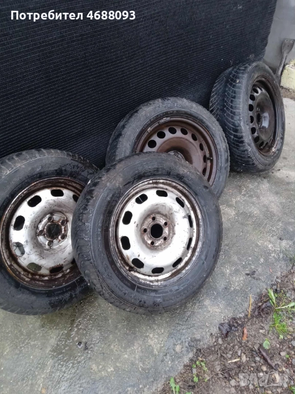 Гуми с джанти 15 цола 4броя 80лв за Волксваген Голф 4  1.9 дизел 90к.с 2000г, снимка 1