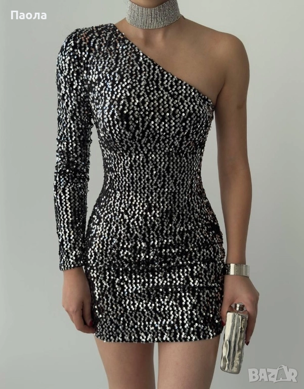 Дамска официална рокля с пайети, снимка 1