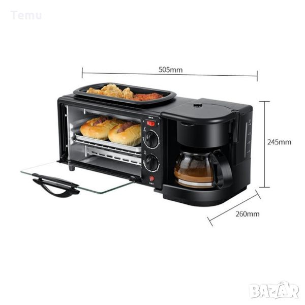 Многофункционална Печка, тостер фурна  и кафемашина – 3в1, снимка 1