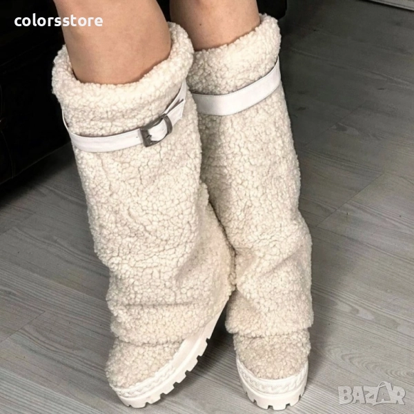 Ботуши на платформа - бели - TGH1 , снимка 1