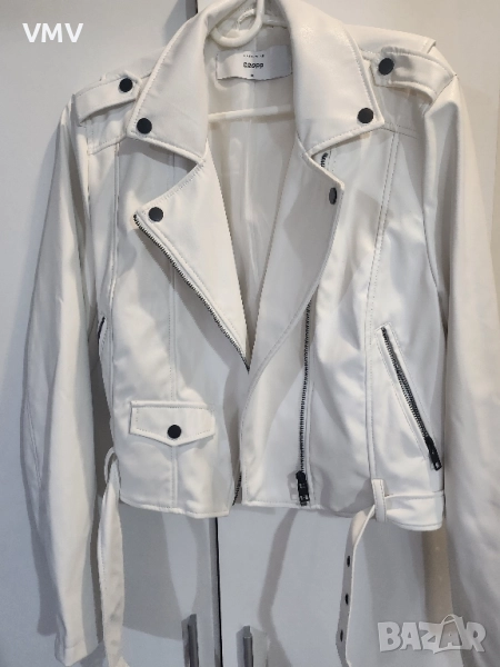 Кожено бяло яке, снимка 1