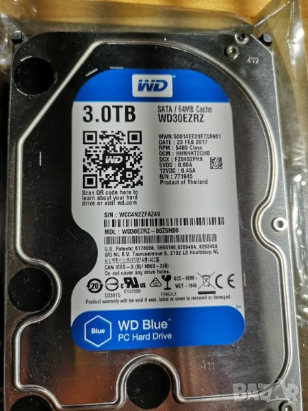 хард диск Western Digital 3TBWD Blue SATA/64MB cache WD30EZRZ, снимка 1