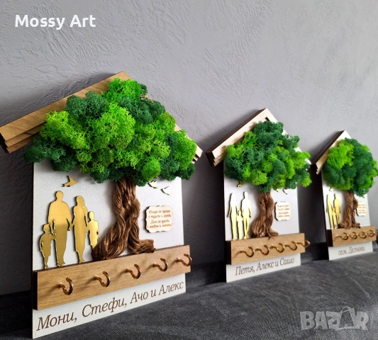 Къщичка за ключове със скандинавски мъх