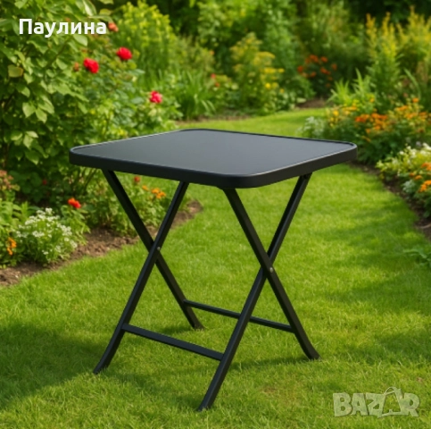 Сгъваема маса Muhler, със стъклен плот