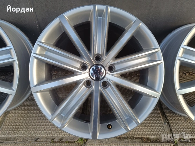  ОРИГИНАЛНИ джанти 18 ' цола 5x112 VW Tiguan / Фолксваген 7J ET43 57,1, снимка 8 - Гуми и джанти - 53113309