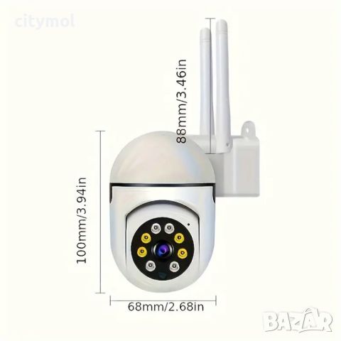 5 Mpx WiFi безжична IP камера с нощно виждане, 360°,  Full HD, слот за карта, снимка 7 - IP камери - 46674080