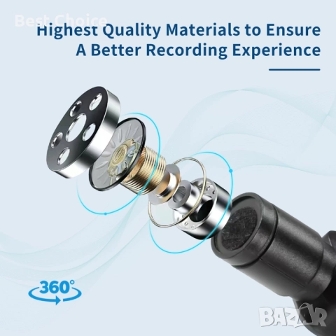 Двоен кабелен микрофон Boya BY-M3D с USB Type-C, снимка 5 - Микрофони - 52818965