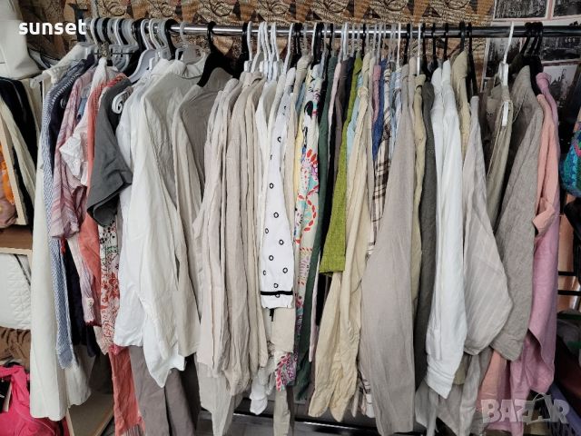 Бяла дълга,ленена  риза H& M, снимка 4 - Ризи - 45418620