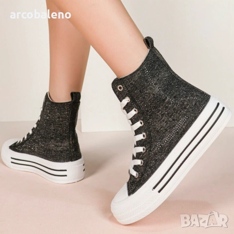 Дамски високи кецове, 3цвята , снимка 2 - Кецове - 53523806