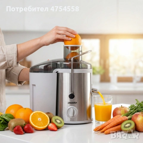 Компактна сокоизстисквачка Mesko MS 4126 - Здравословен сок за секунди – 600W мощност , снимка 3 - Сокоизстисквачки и цитрус преси - 54159329