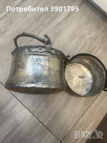 Бакърени съдове и тиган, снимка 5 - Антикварни и старинни предмети - 53481080