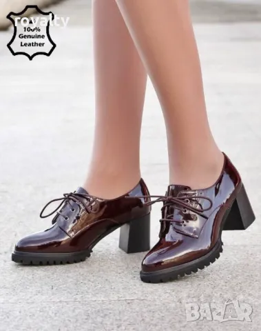 Обувки на ток - Естествен Лак, снимка 4 - Дамски обувки на ток - 49468283