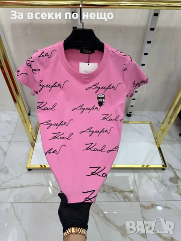 Karl Lagerfeld Дамска Тениска👚Дамска Блуза С Къс Ръкав Карл Лагерфелд Код A1295, снимка 2 - Тениски - 53568246