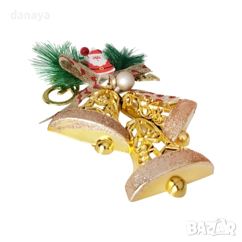 6209 Коледна украса за окачване Камбанки с Дядо Коледа, 20×14 см, снимка 4 - Декорация за дома - 52020367