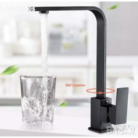 Едноръкохватков кухненски смесител, цвят черен мат, Top Ceramic, снимка 3 - Смесители - 54072615