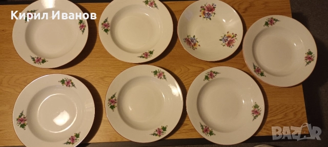Български порцеланов сервиз от соца - супник, различни видов чинии , снимка 6 - Сервизи - 52100763